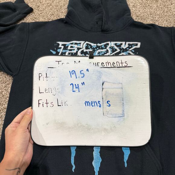 Vintage y2k Mens Black Gildan Fox Racing x Monster Energy Hoodie Sweatshirt Sz S - Picture 6 of 6